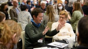 Worcester State Professor, Siri Colom, participates in a CUHF Council circle at the MIT Climate Symposium